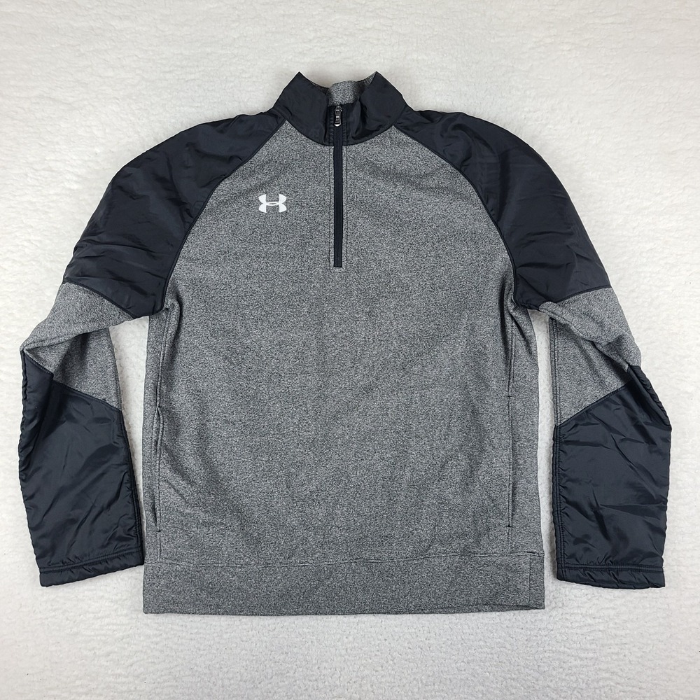 Under Armour Sweater‎ Mens Medium Gray Loose Coldgear Performance Fleece Golf